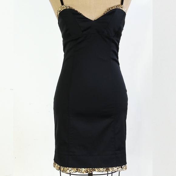 Guess Black Leopard Print Bodycon Mini Dress - Picture 1 of 11